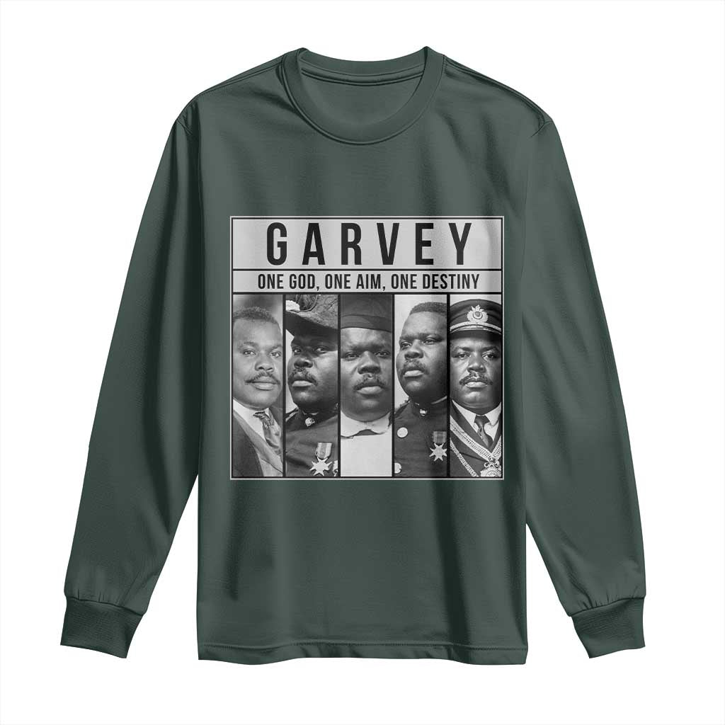 Marcus Garvey Quote Long Sleeve Shirt One God One Aim One Destiny