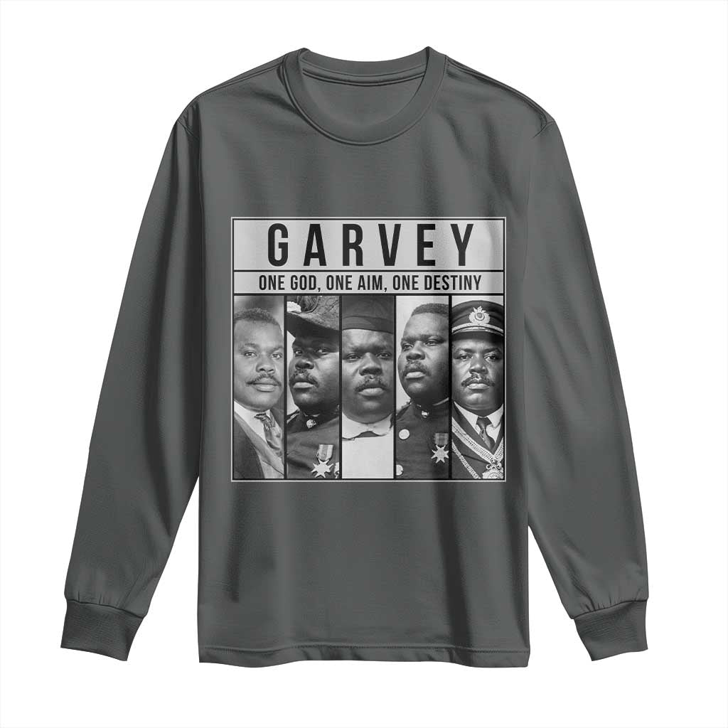 Marcus Garvey Quote Long Sleeve Shirt One God One Aim One Destiny