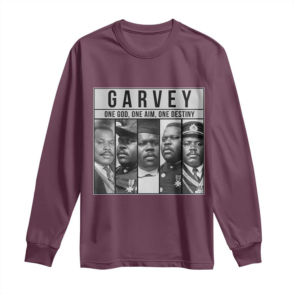 Marcus Garvey Quote Long Sleeve Shirt One God One Aim One Destiny