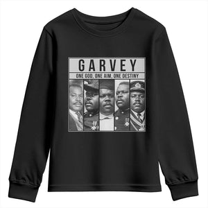 Marcus Garvey Quote Youth Sweatshirt One God One Aim One Destiny