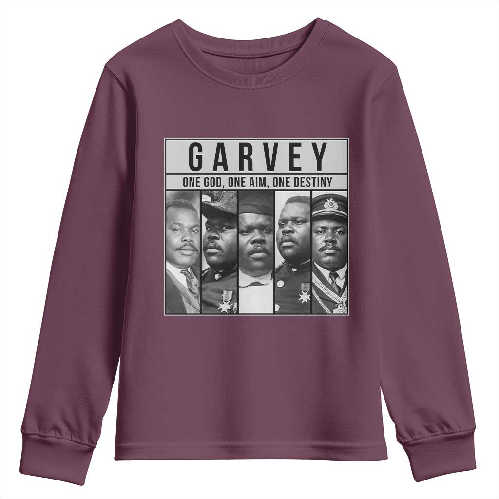 Marcus Garvey Quote Youth Sweatshirt One God One Aim One Destiny