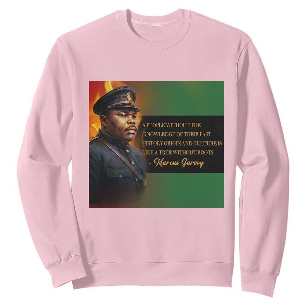 Marcus Garvey Pan African Flag Sweatshirt A People Without Knowledge Of Their Past Quote