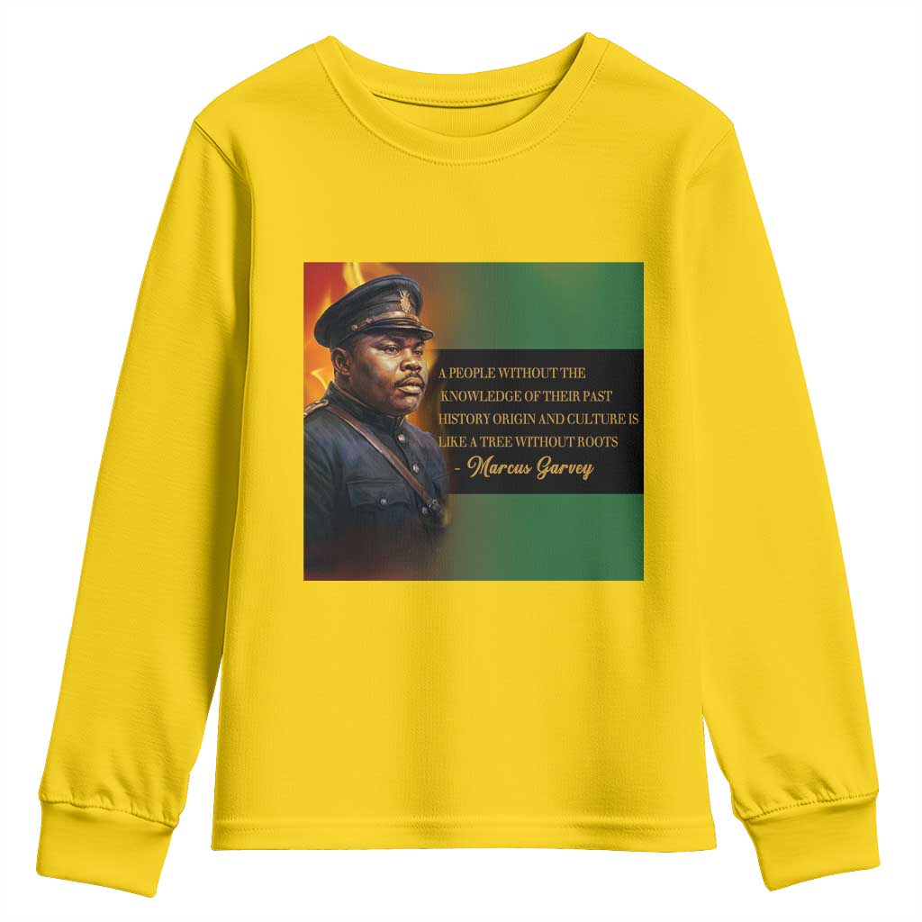 Marcus Garvey Pan African Flag Youth Sweatshirt A People Without Knowledge Of Their Past Quote