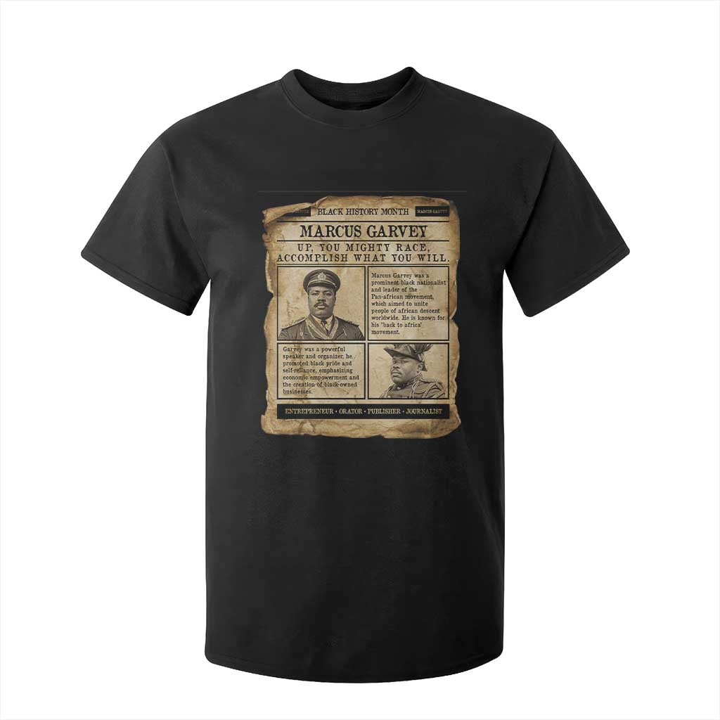 Vintage Newspaper Marcus Garvey T Shirt For Kid Up You Mighty Race Quote