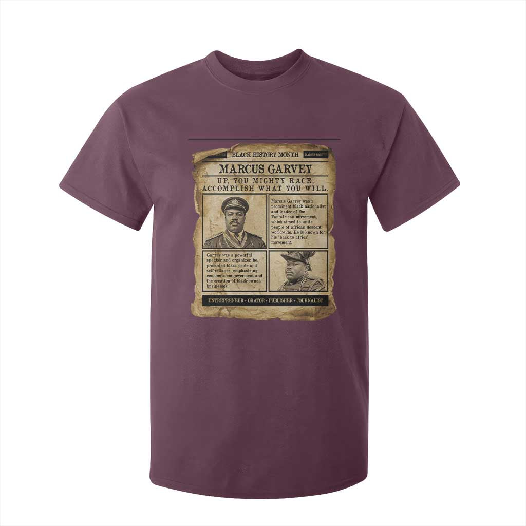 Vintage Newspaper Marcus Garvey T Shirt For Kid Up You Mighty Race Quote