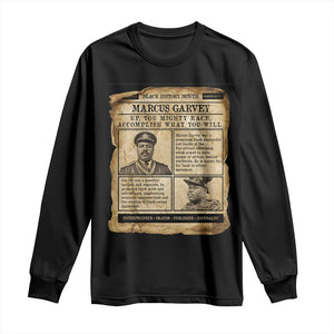 Vintage Newspaper Marcus Garvey Long Sleeve Shirt Up You Mighty Race Quote
