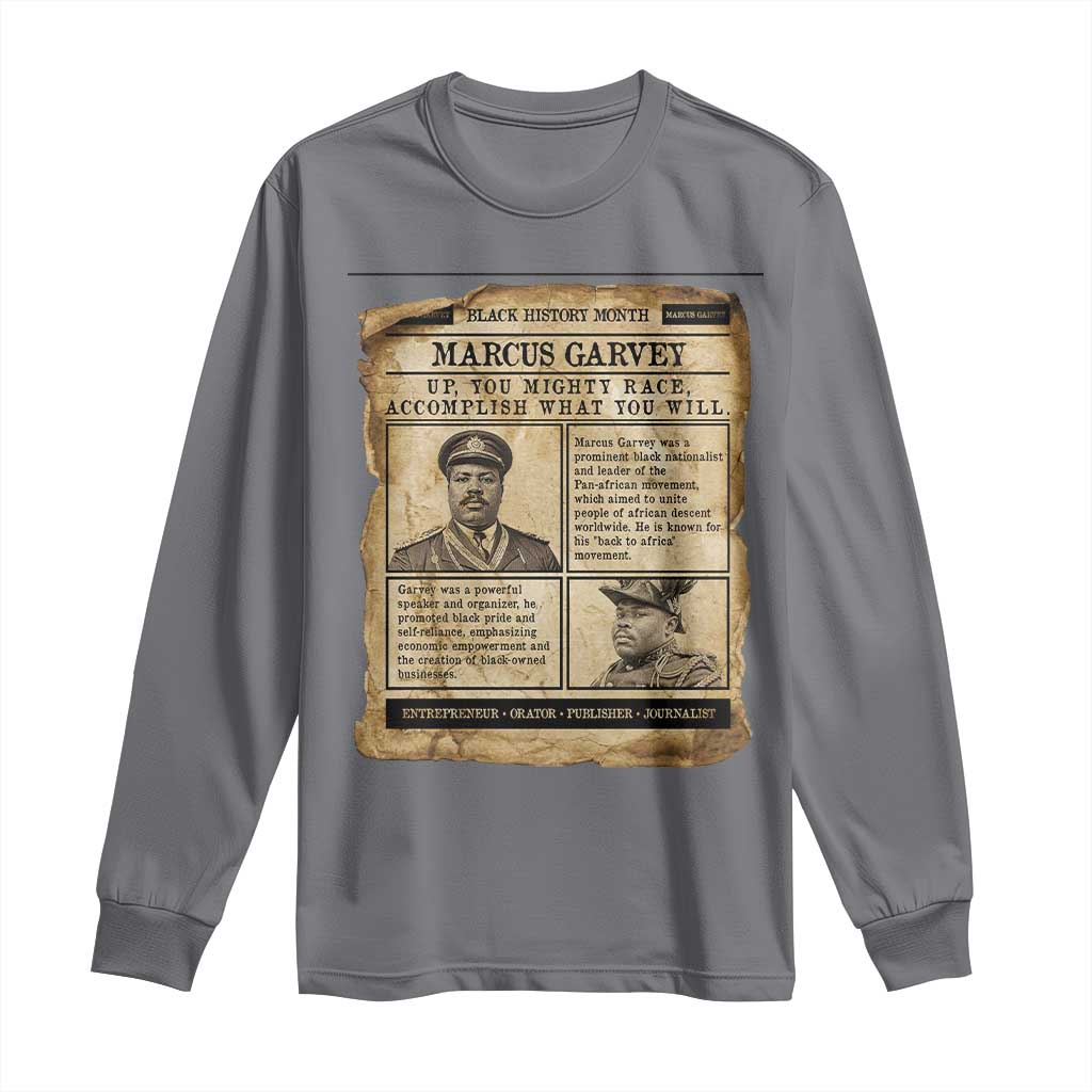 Vintage Newspaper Marcus Garvey Long Sleeve Shirt Up You Mighty Race Quote