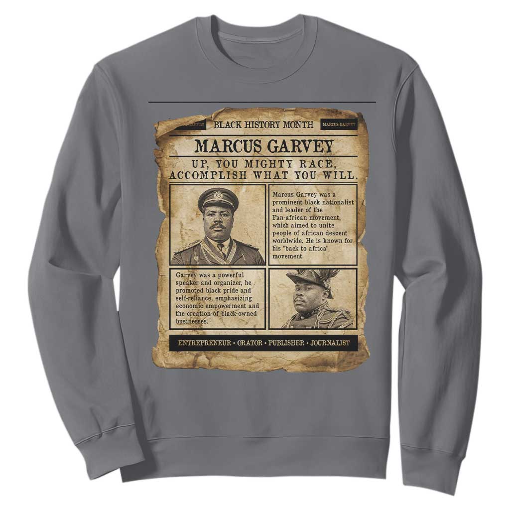 Vintage Newspaper Marcus Garvey Sweatshirt Up You Mighty Race Quote