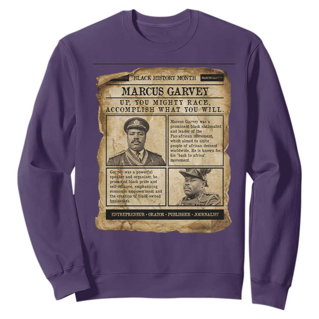 Vintage Newspaper Marcus Garvey Sweatshirt Up You Mighty Race Quote