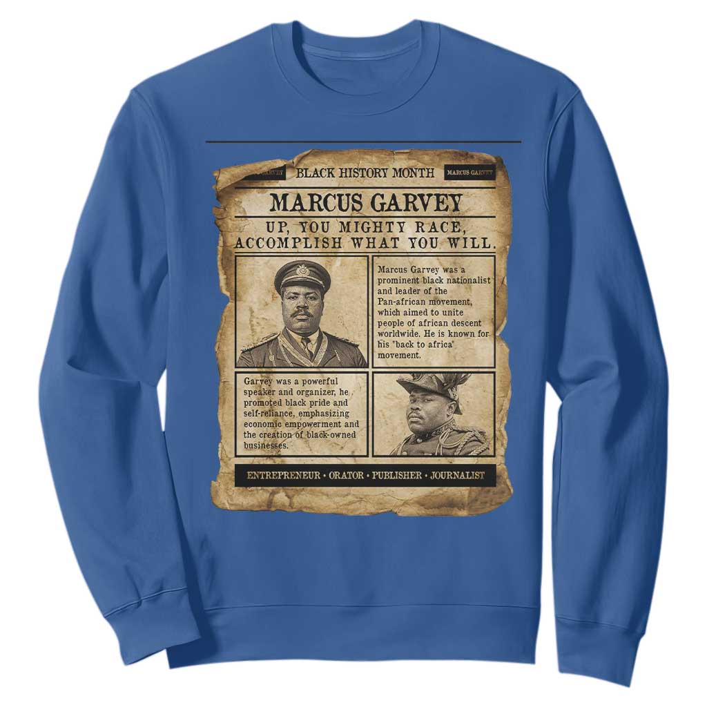 Vintage Newspaper Marcus Garvey Sweatshirt Up You Mighty Race Quote