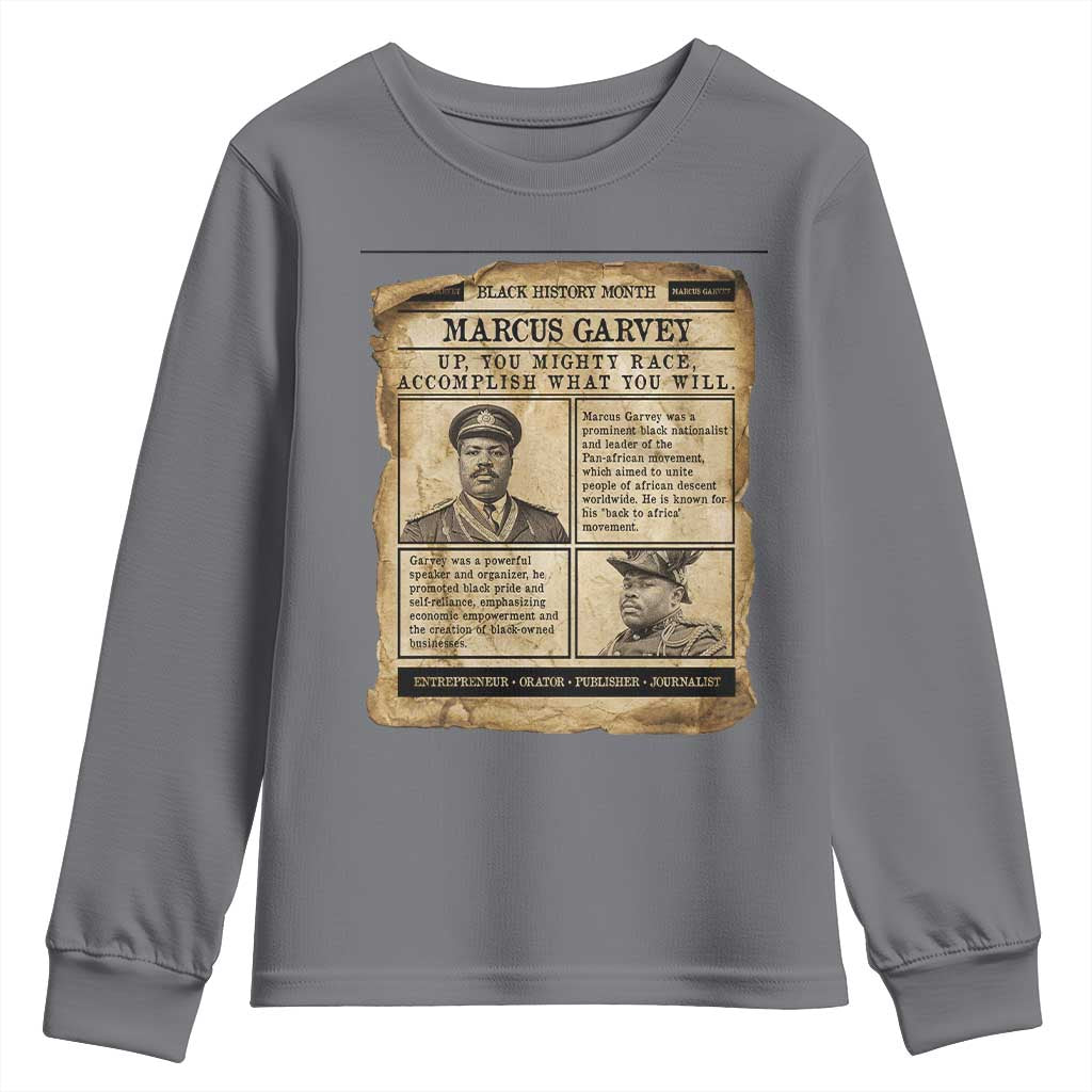 Vintage Newspaper Marcus Garvey Youth Sweatshirt Up You Mighty Race Quote