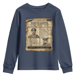 Vintage Newspaper Marcus Garvey Youth Sweatshirt Up You Mighty Race Quote