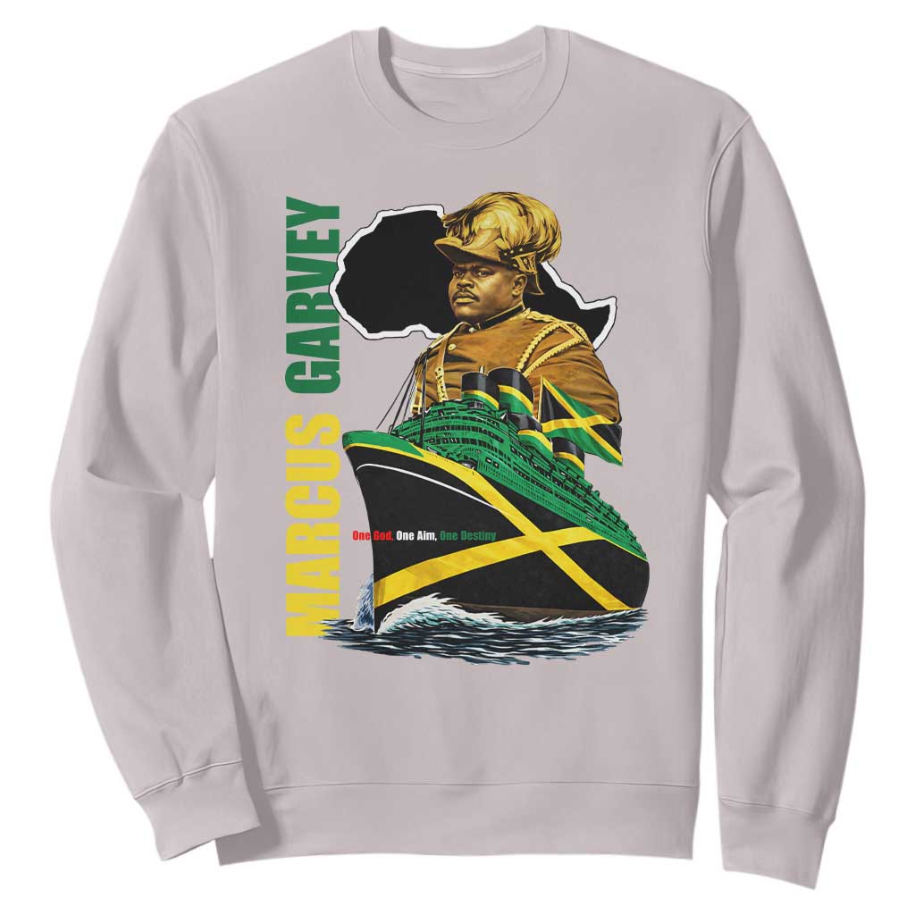 Marcus Garvey Jamaica Pride Sweatshirt One God One Aim One Destiny