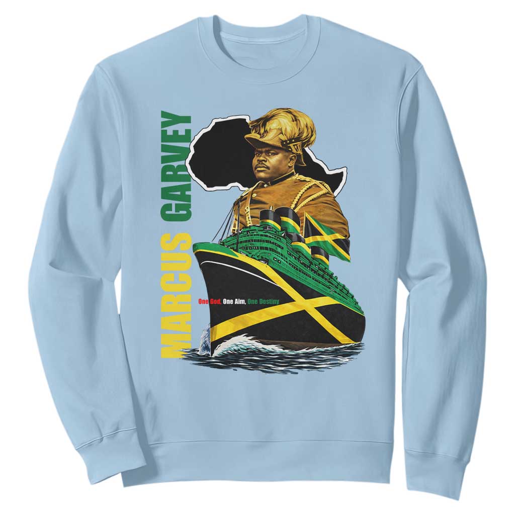 Marcus Garvey Jamaica Pride Sweatshirt One God One Aim One Destiny