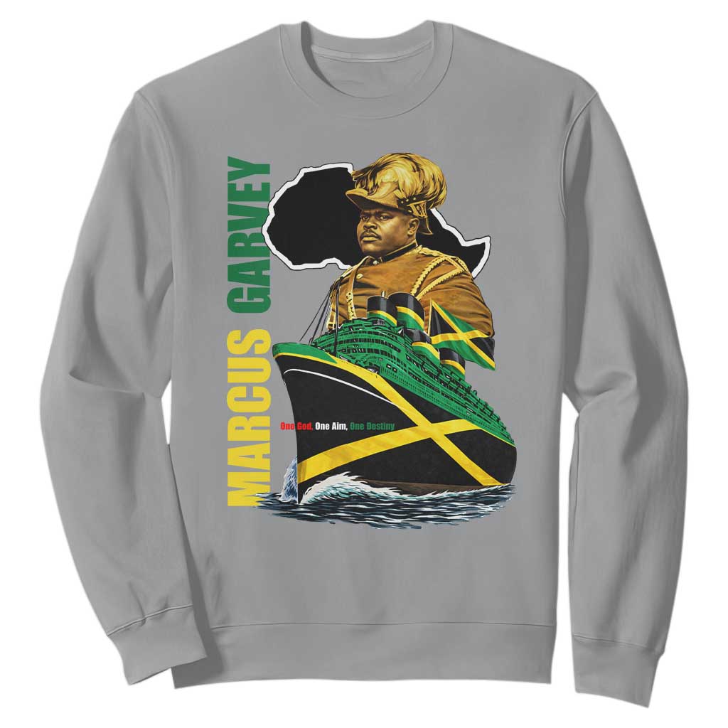 Marcus Garvey Jamaica Pride Sweatshirt One God One Aim One Destiny