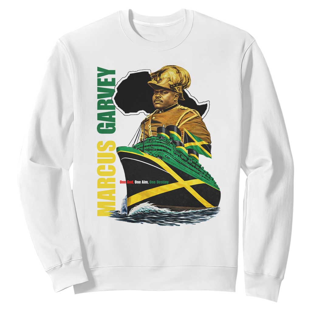 Marcus Garvey Jamaica Pride Sweatshirt One God One Aim One Destiny