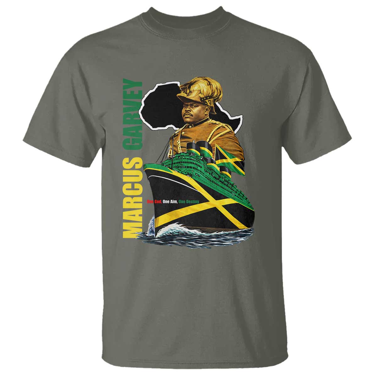 Marcus Garvey Jamaica Pride T Shirt One God One Aim One Destiny