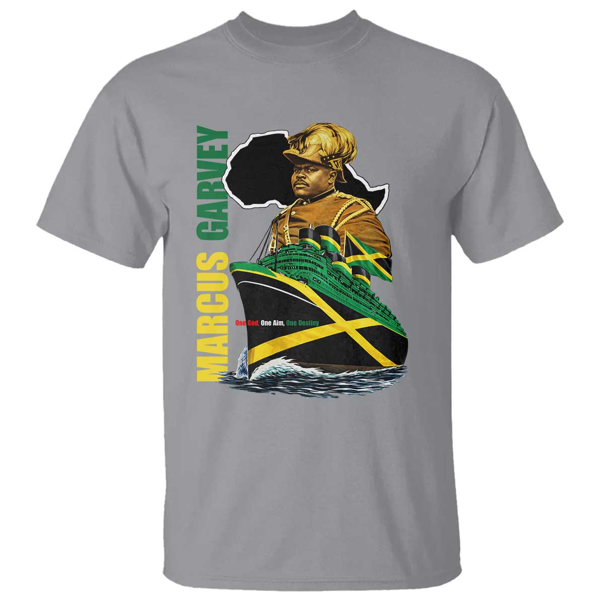 Marcus Garvey Jamaica Pride T Shirt One God One Aim One Destiny