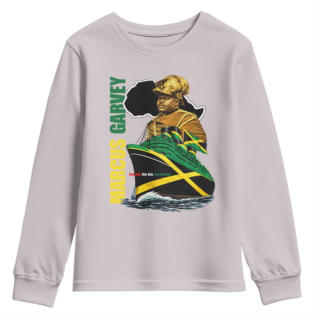 Marcus Garvey Jamaica Pride Youth Sweatshirt One God One Aim One Destiny
