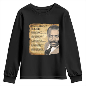 Marcus Garvey Youth Sweatshirt Strong Black History Leader