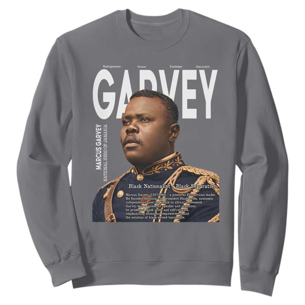 Vintage Black History Hero Marcus Garvey Sweatshirt Black Pride