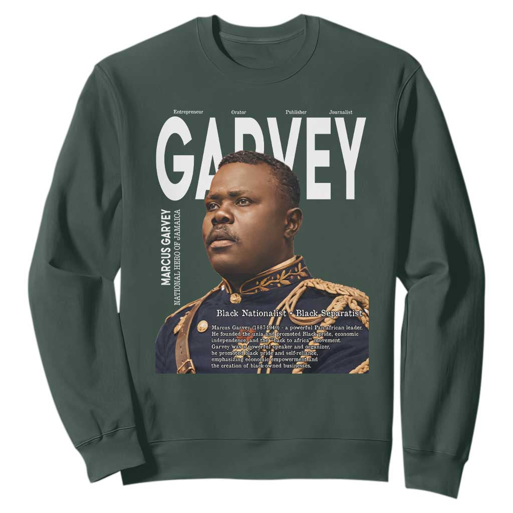 Vintage Black History Hero Marcus Garvey Sweatshirt Black Pride