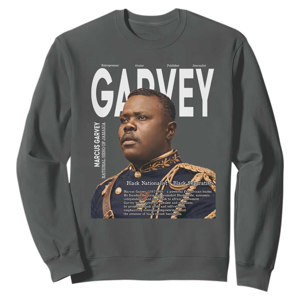 Vintage Black History Hero Marcus Garvey Sweatshirt Black Pride
