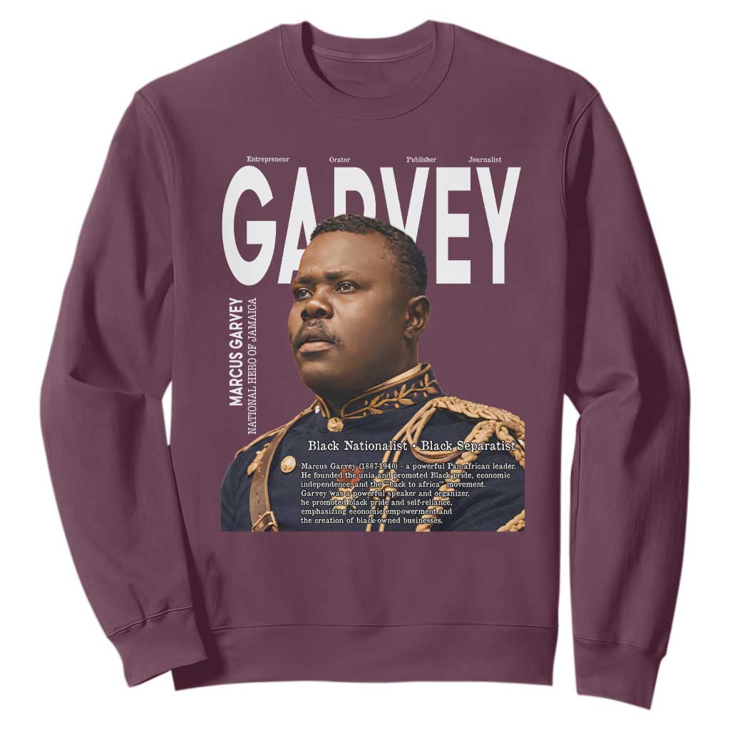 Vintage Black History Hero Marcus Garvey Sweatshirt Black Pride