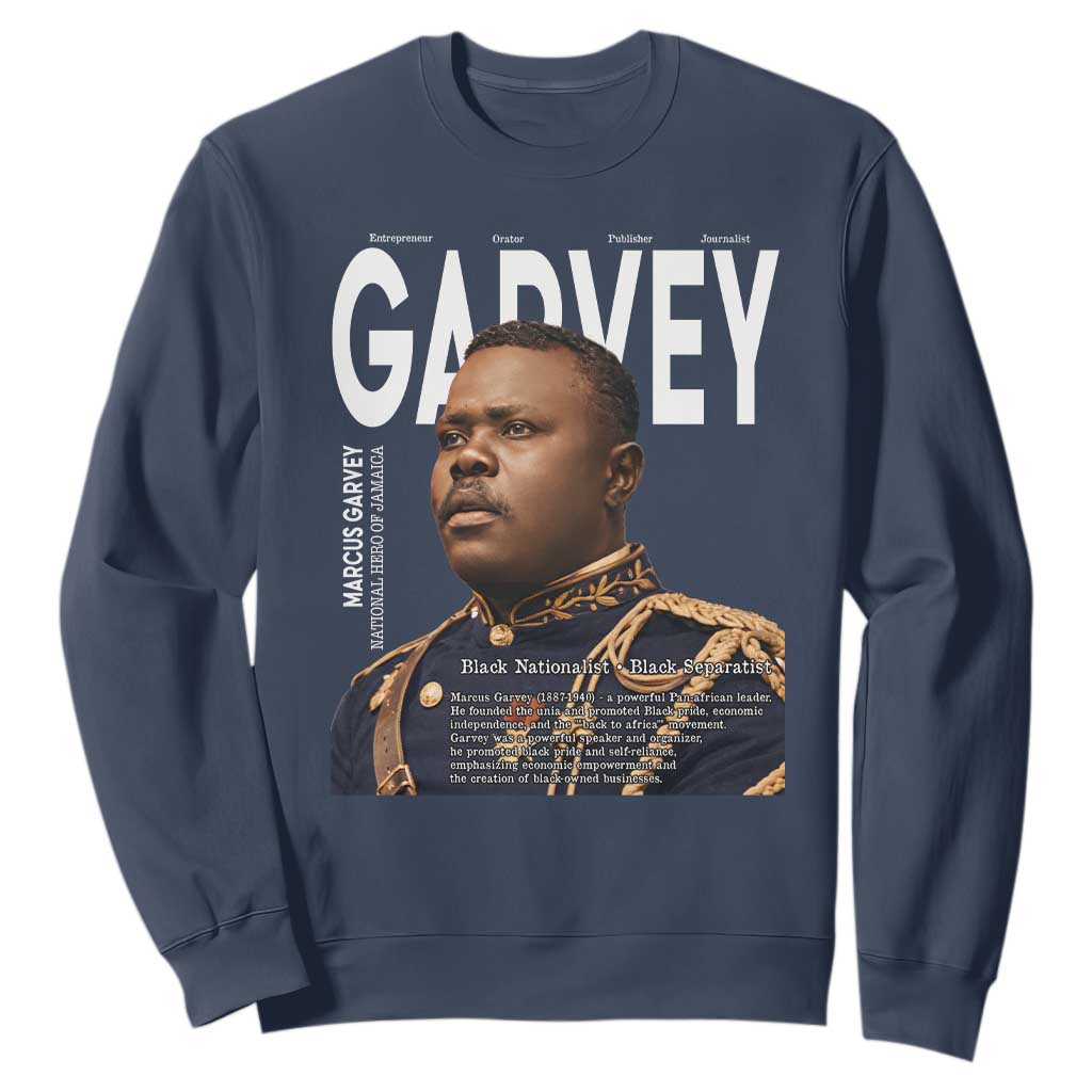 Vintage Black History Hero Marcus Garvey Sweatshirt Black Pride