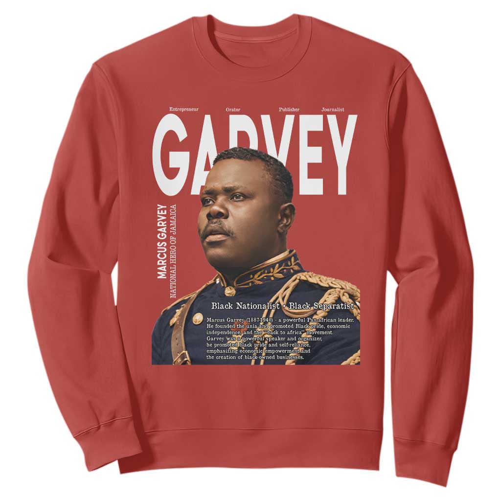 Vintage Black History Hero Marcus Garvey Sweatshirt Black Pride