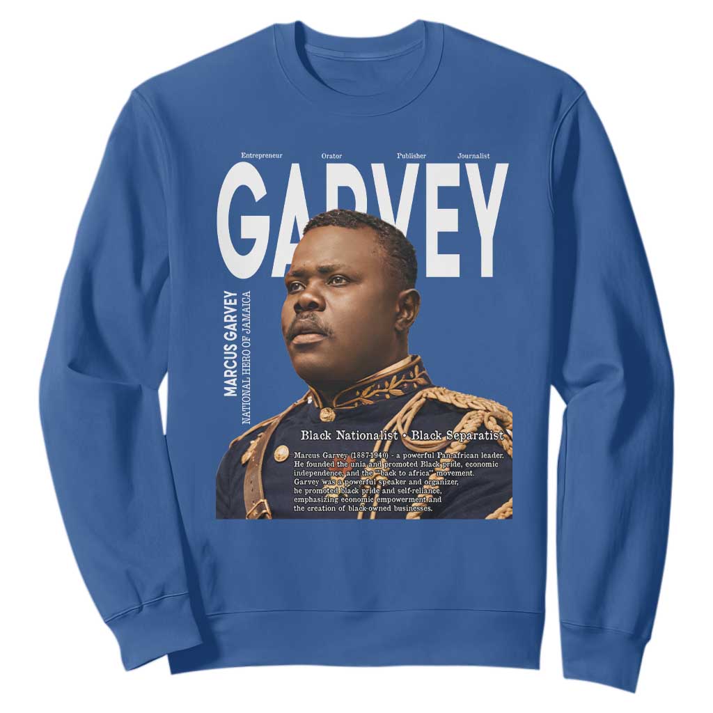 Vintage Black History Hero Marcus Garvey Sweatshirt Black Pride