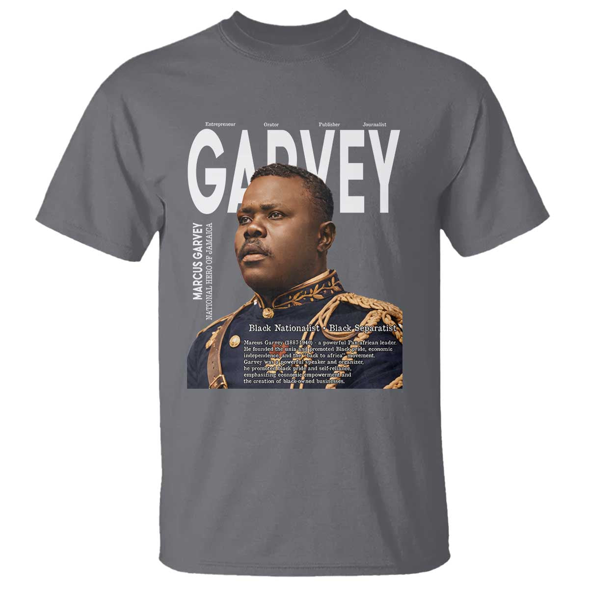 Vintage Black History Hero Marcus Garvey T Shirt Black Pride