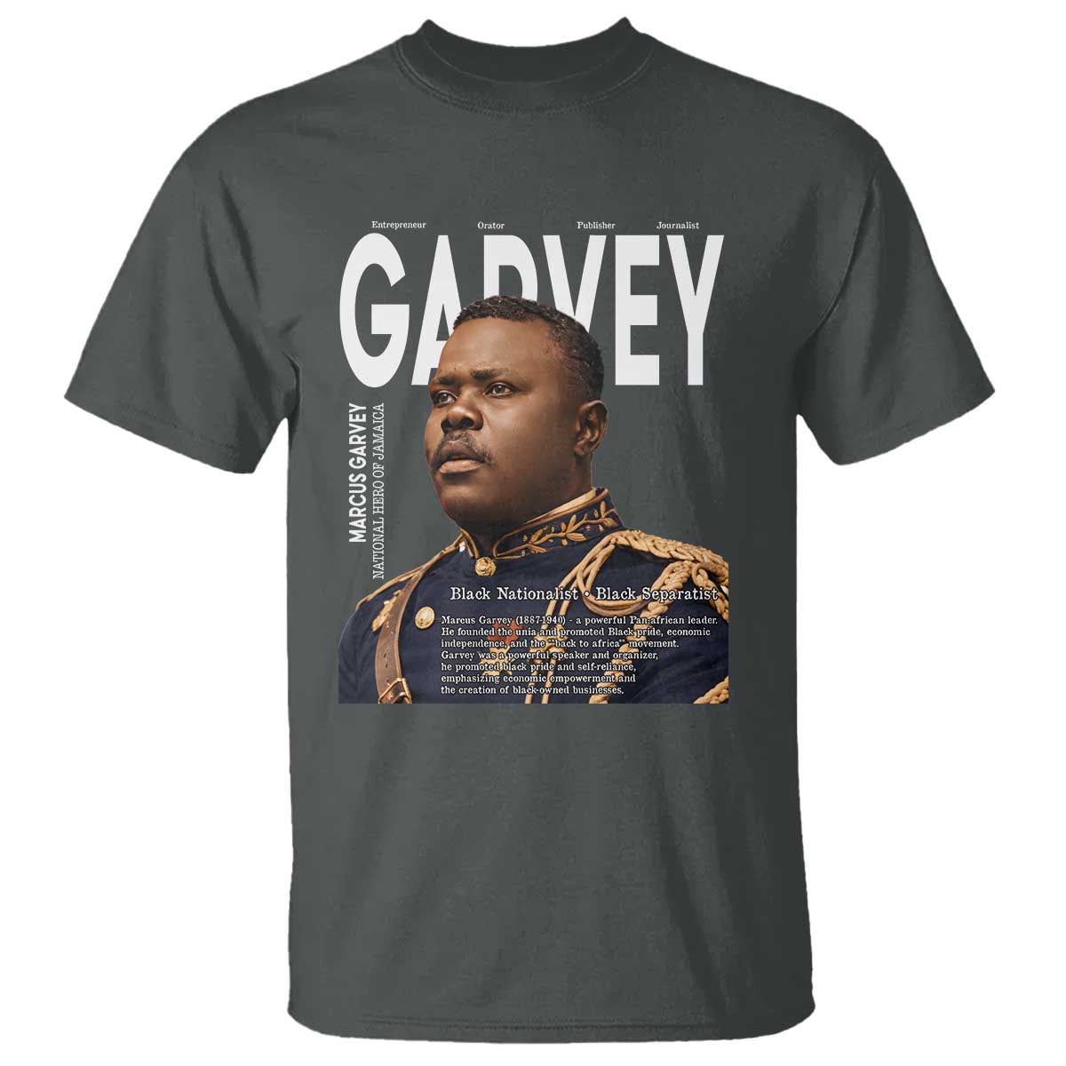 Vintage Black History Hero Marcus Garvey T Shirt Black Pride