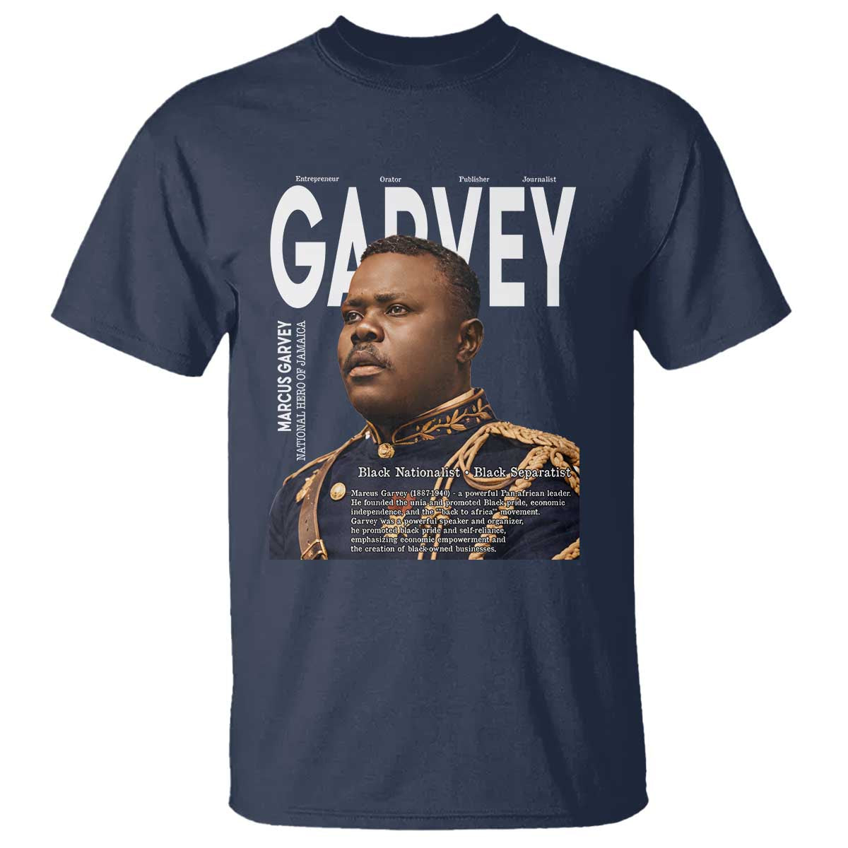 Vintage Black History Hero Marcus Garvey T Shirt Black Pride