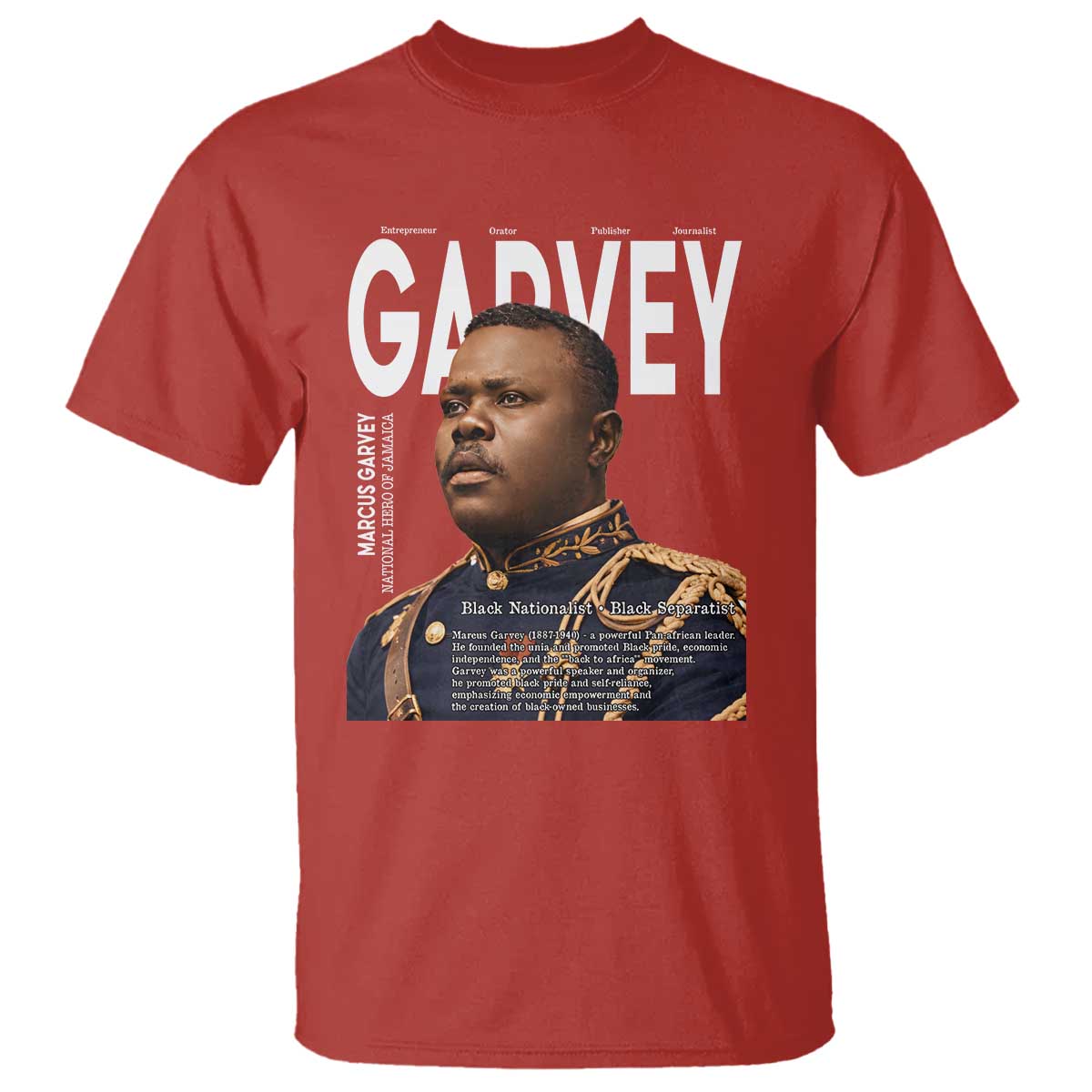 Vintage Black History Hero Marcus Garvey T Shirt Black Pride