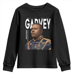 Vintage Black History Hero Marcus Garvey Youth Sweatshirt Black Pride