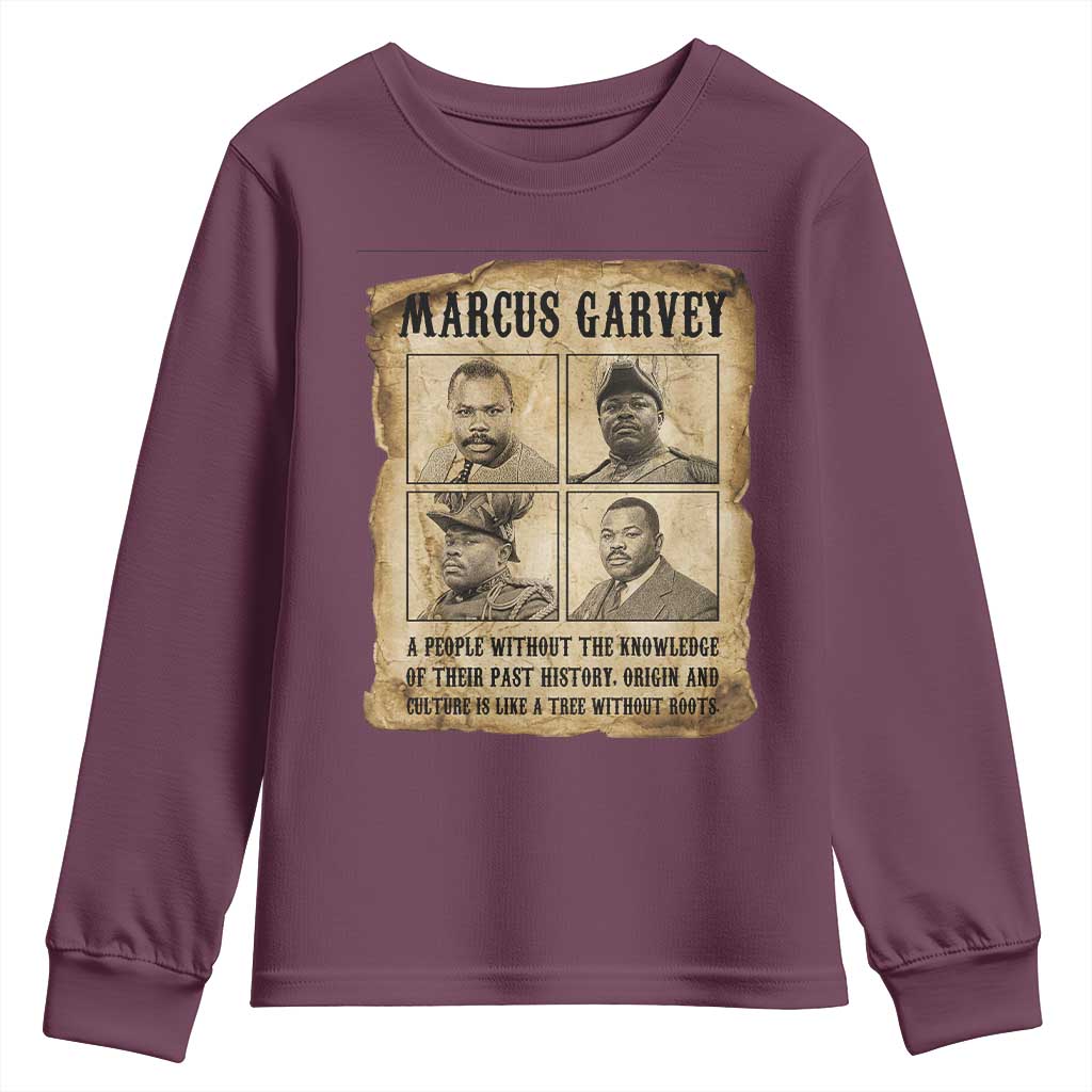 Vintage Marcus Garvey Quote Youth Sweatshirt A People Without Knowledge Of Their Past
