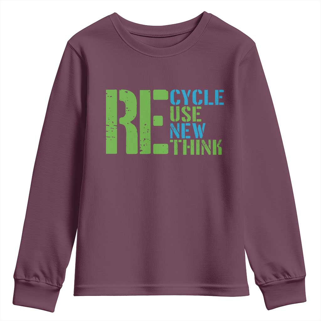 Recycle Reuse Renew Rethink Youth Sweatshirt Earth Day