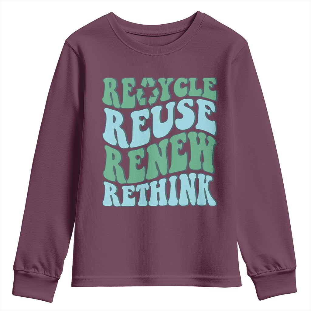Recycle Reuse Renew Rethink Youth Sweatshirt Eco Friendly Earth Day