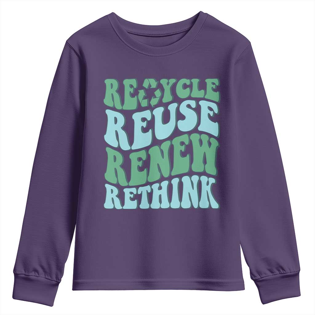 Recycle Reuse Renew Rethink Youth Sweatshirt Eco Friendly Earth Day