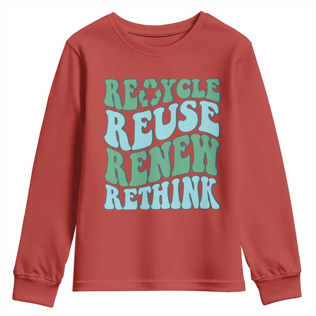 Recycle Reuse Renew Rethink Youth Sweatshirt Eco Friendly Earth Day