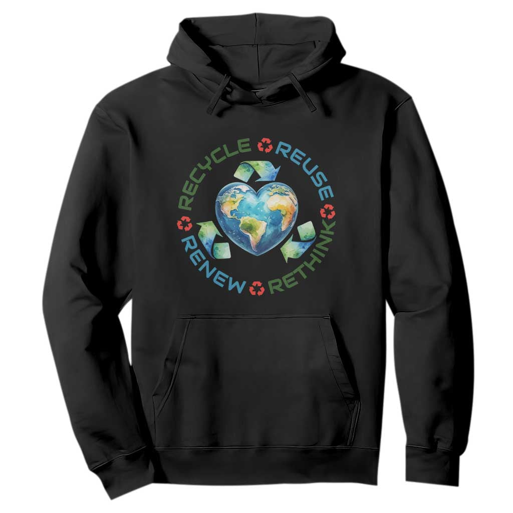 Recycle Reuse Renew Rethink Hoodie Zero Waste Life