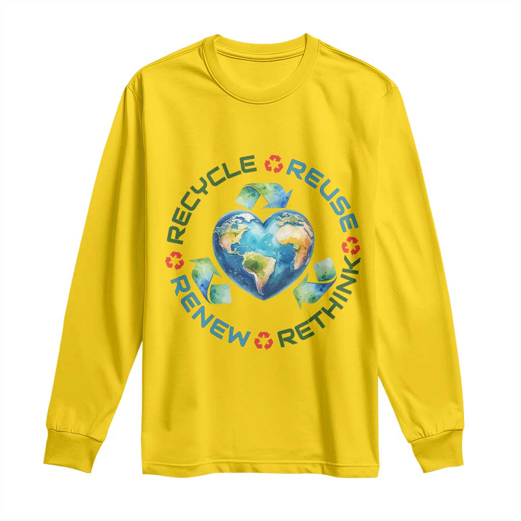 Recycle Reuse Renew Rethink Long Sleeve Shirt Zero Waste Life