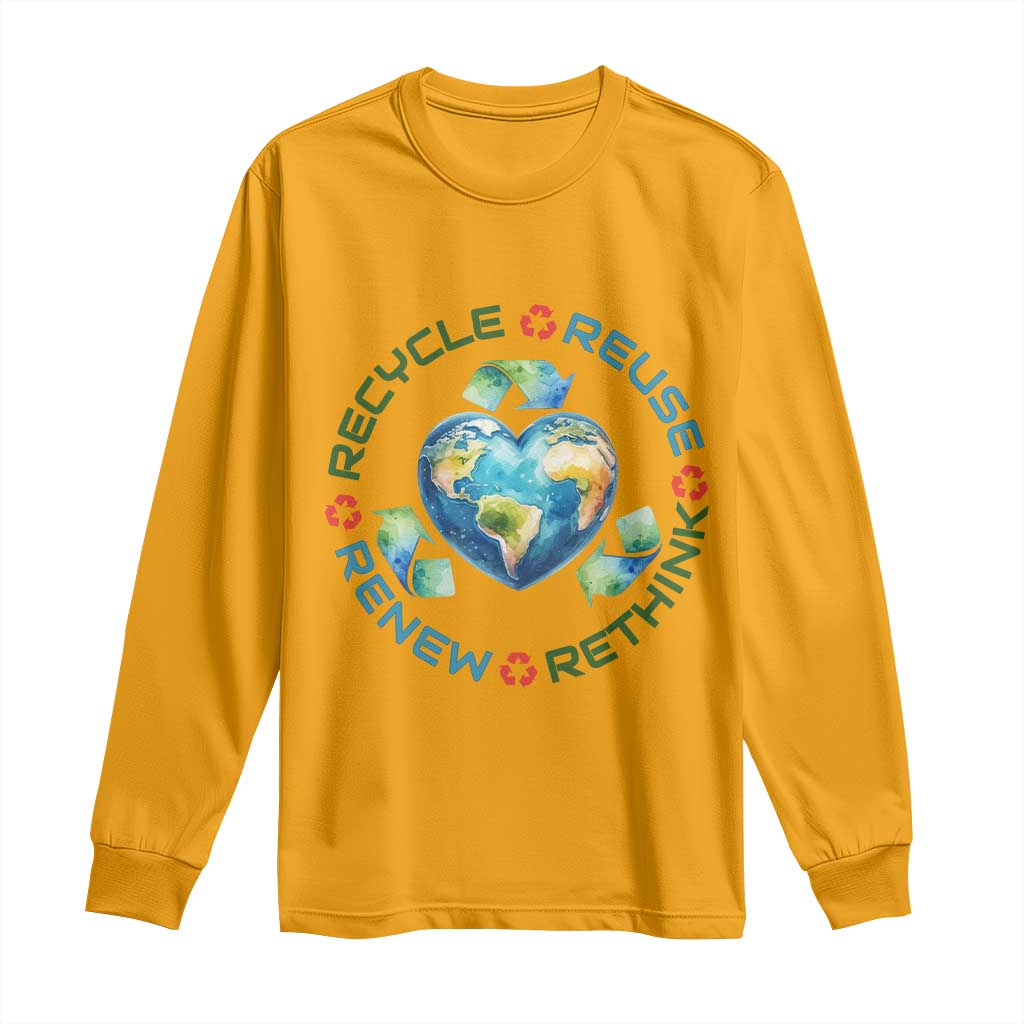 Recycle Reuse Renew Rethink Long Sleeve Shirt Zero Waste Life