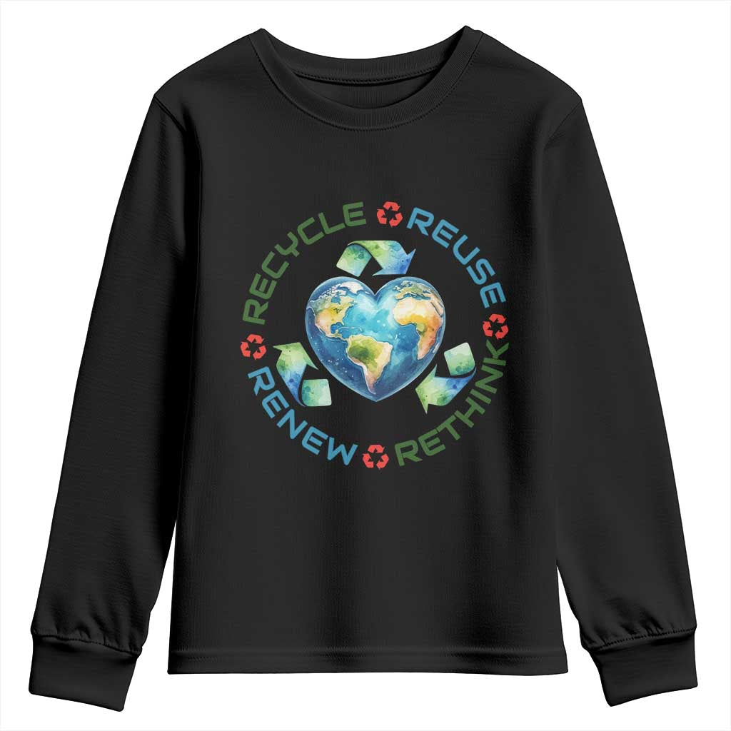 Recycle Reuse Renew Rethink Youth Sweatshirt Zero Waste Life