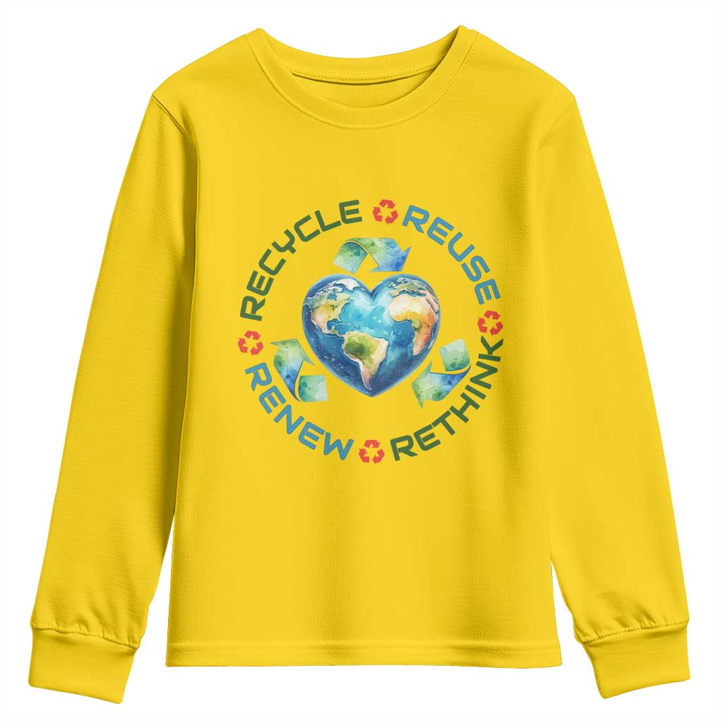 Recycle Reuse Renew Rethink Youth Sweatshirt Zero Waste Life