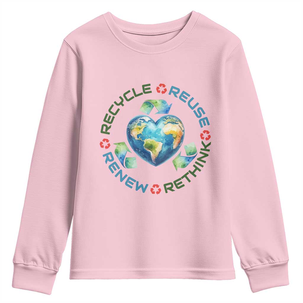 Recycle Reuse Renew Rethink Youth Sweatshirt Zero Waste Life