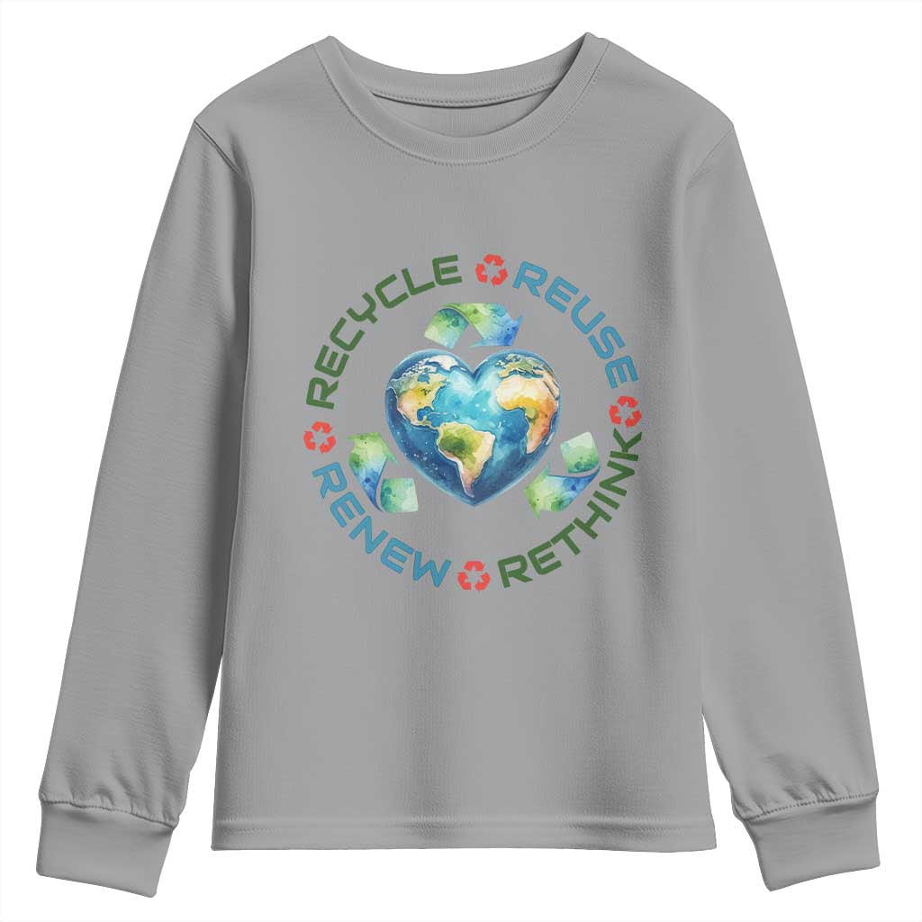 Recycle Reuse Renew Rethink Youth Sweatshirt Zero Waste Life