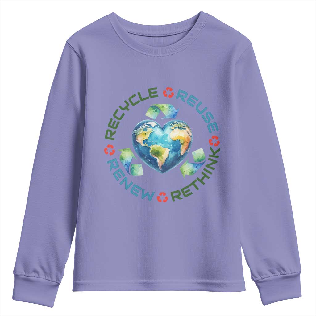 Recycle Reuse Renew Rethink Youth Sweatshirt Zero Waste Life