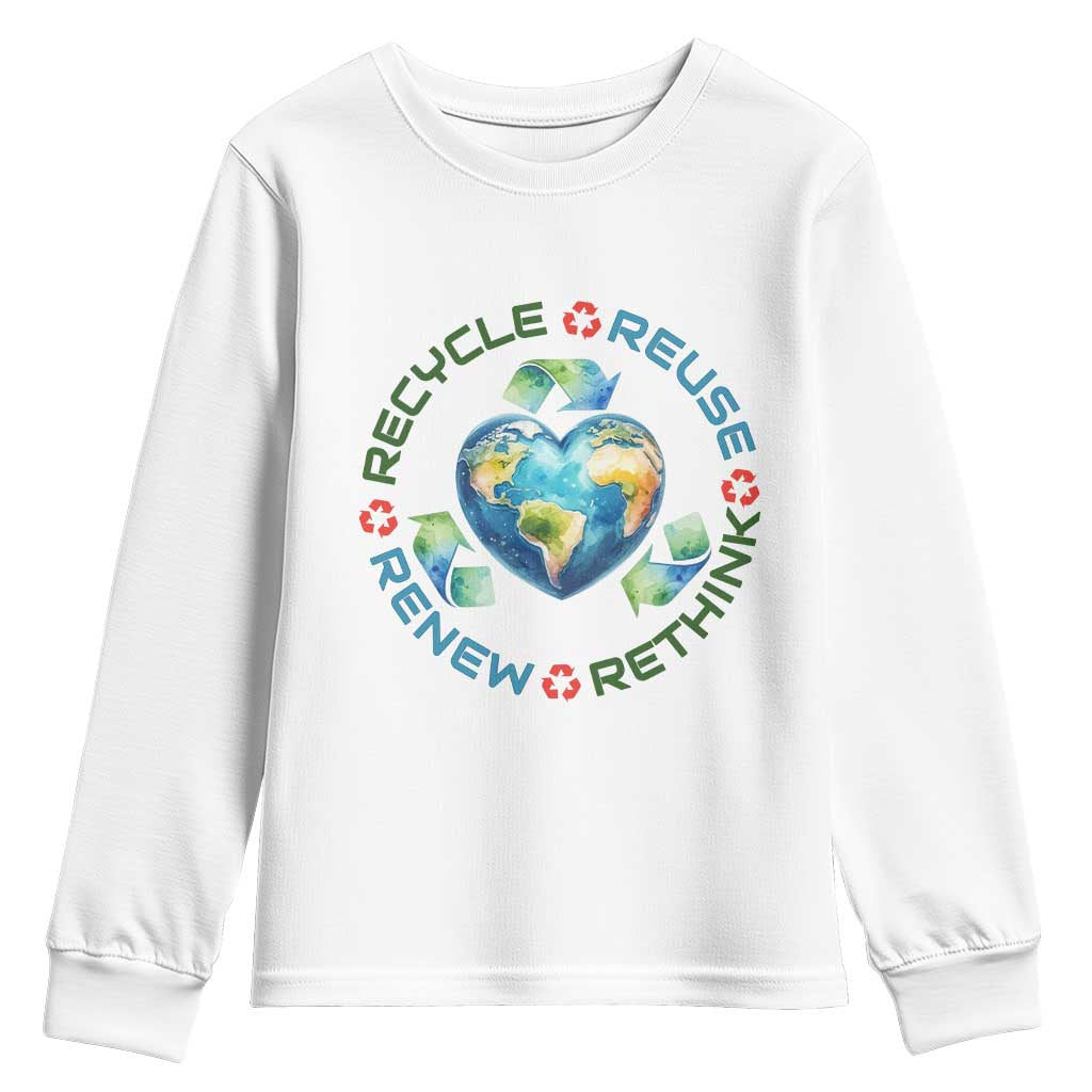 Recycle Reuse Renew Rethink Youth Sweatshirt Zero Waste Life